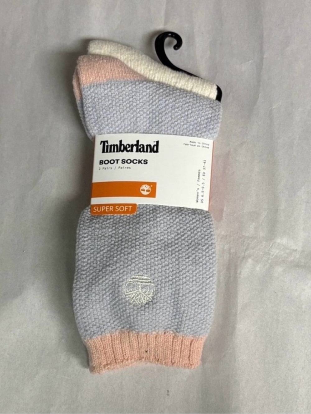 New Timberland Socks Women’s 2 Pair Soft Boot Socks Casual Preppy Activewear